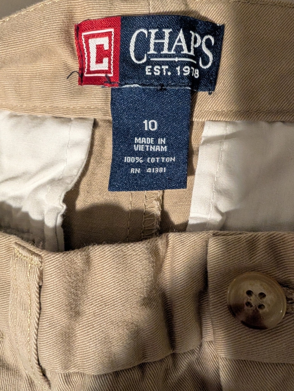 Chaps Boy's Tan Cotton Chinos